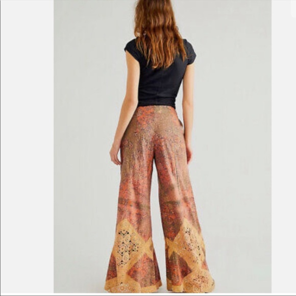 NWOT Free People Billowy Wide Legged Flare Pants - Picture 2 of 10